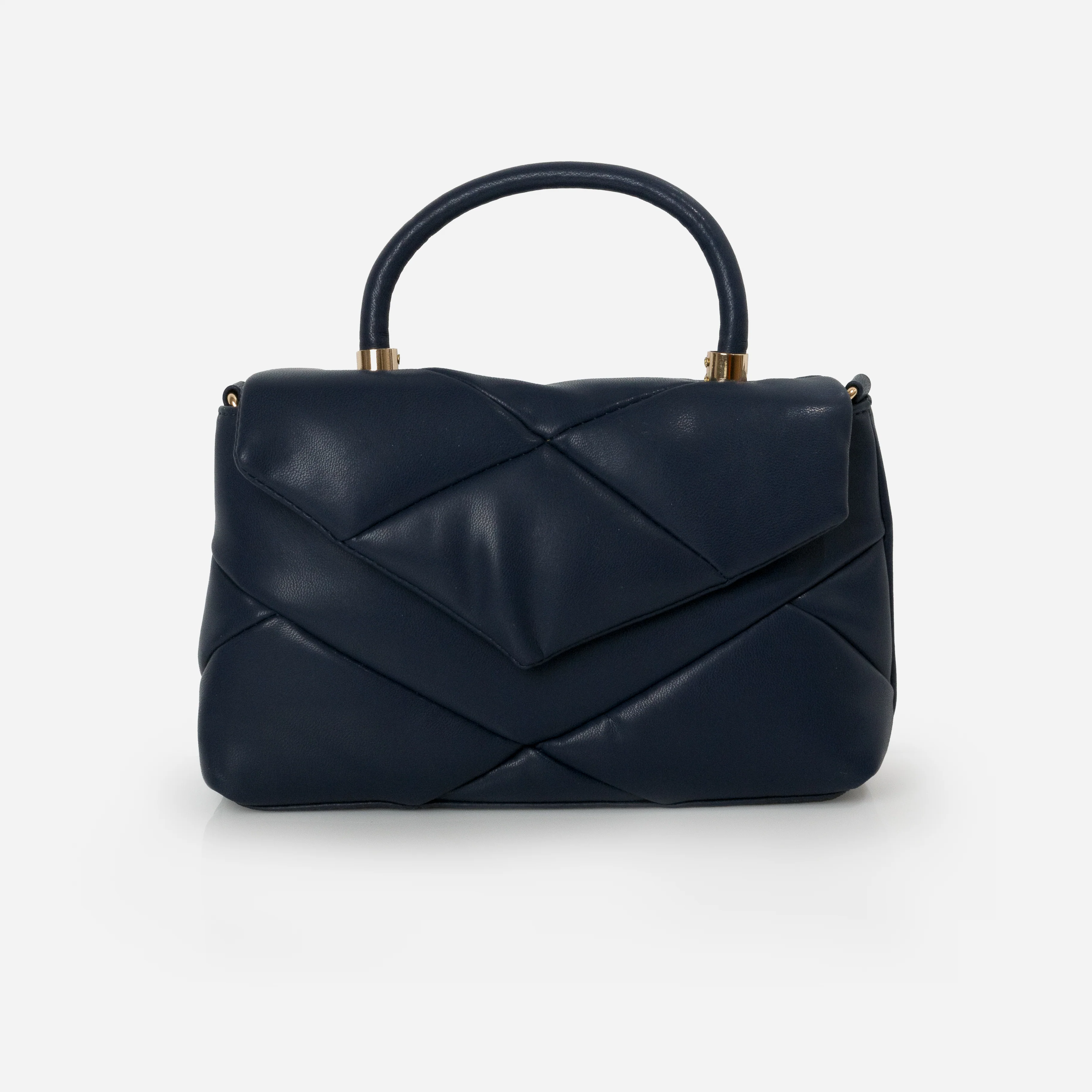 Sac à main matelassé marine avec ganse amovible