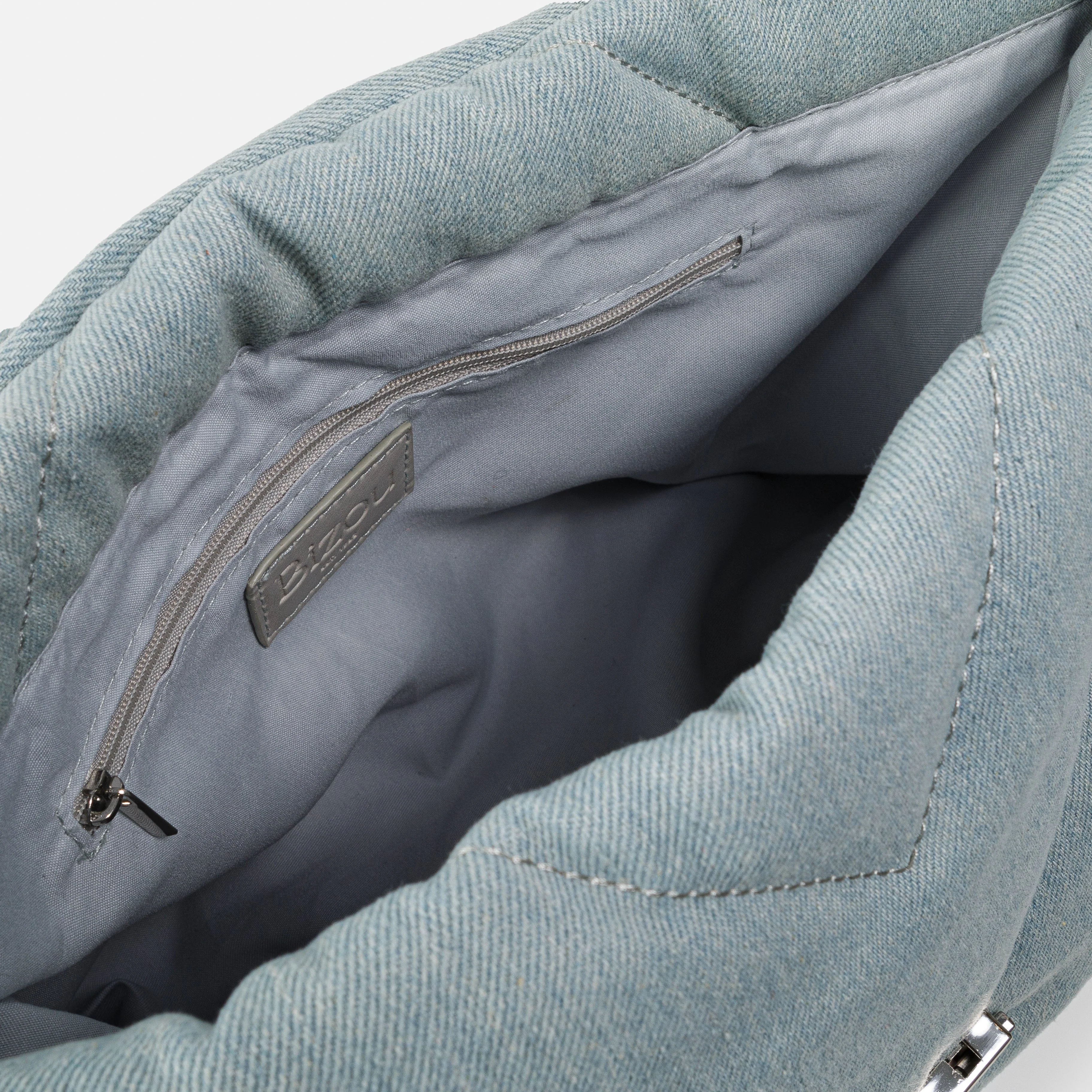 Sac fourre-tout en denim matelassé - Image 4