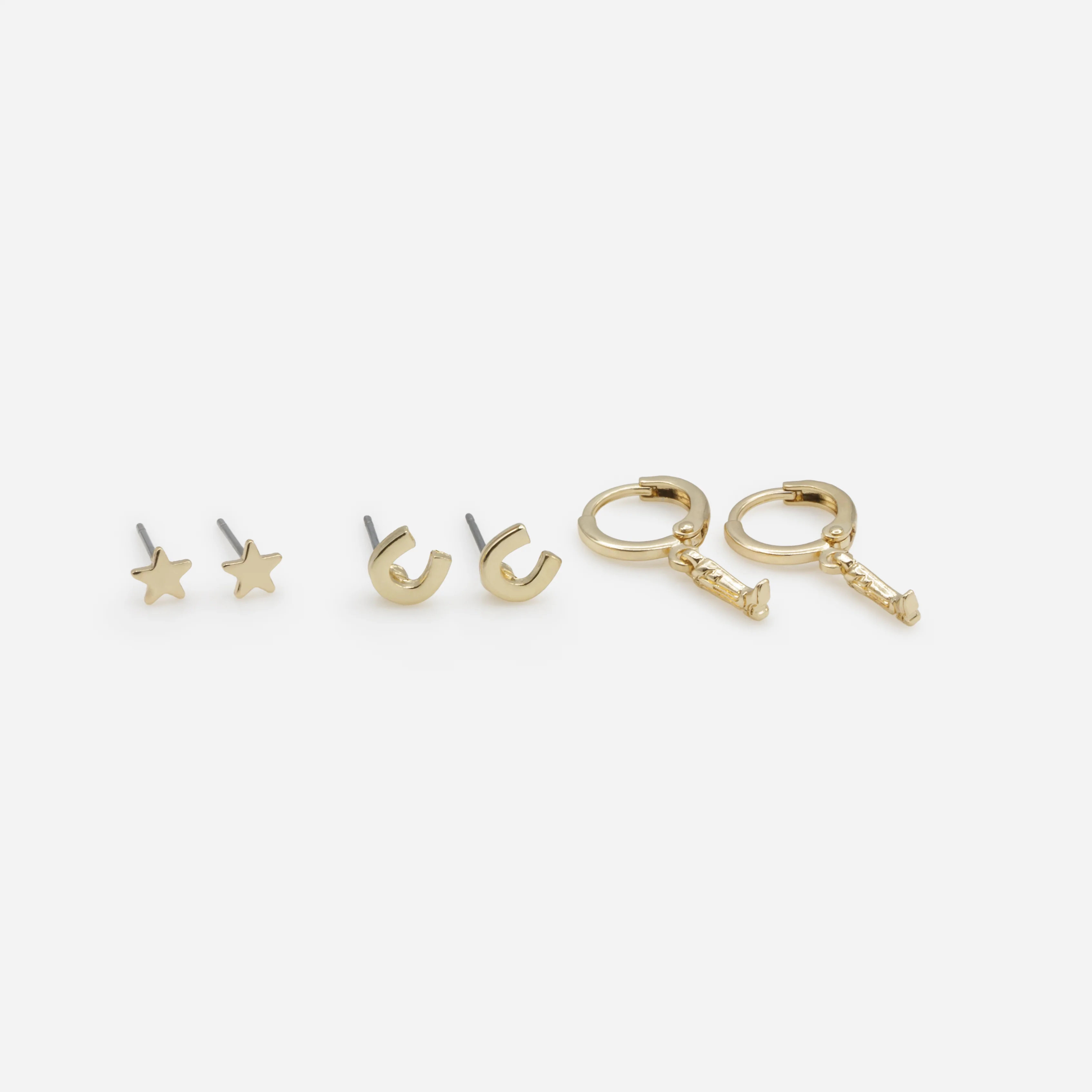 Trio de boucles d'oreilles cowgirl dorées - Image 2